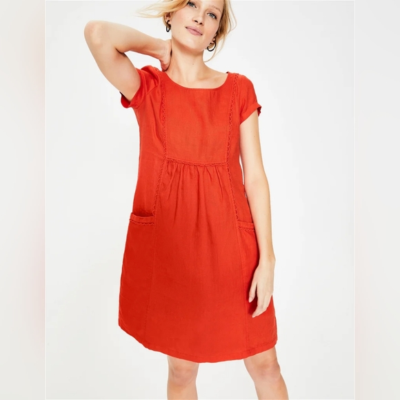 Boden Dresses & Skirts - Boden Alberta Linen Dress, Red, Size US 10